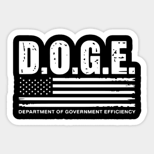 Doge-Department-Of-Government-Efficiency-Us-Flag Sticker